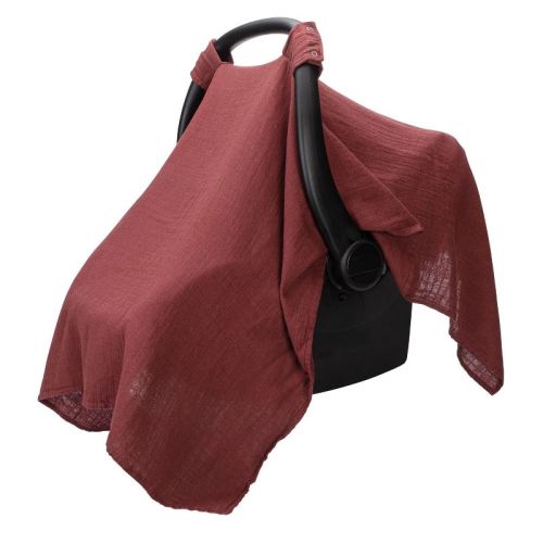 Comfy Cubs Baby Car Seat Cover - Infant Car Seat Cover for Sun with Large Size Car Seat Canopy, Wine
