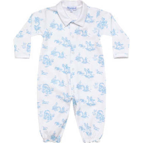Toile Converter Gown, White & Blue - Nellapima | Maisonette