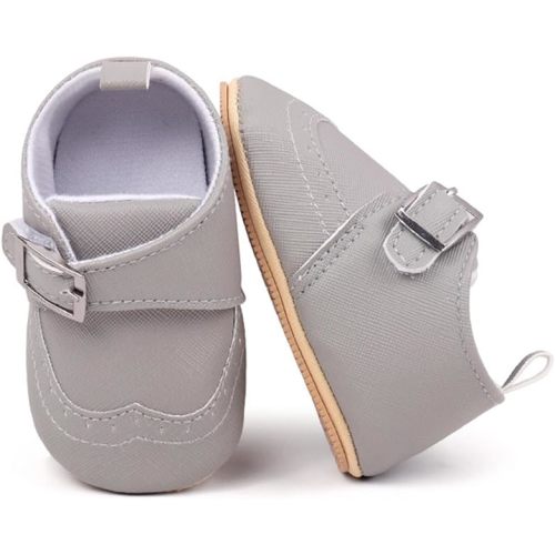 HsdsBebe Baby Boys Girls Oxford Shoes PU Leather Soft Rubber Sole Sneakers Anti-Slip Toddler Ankle Boots Infant Walking Shoes Moccasins