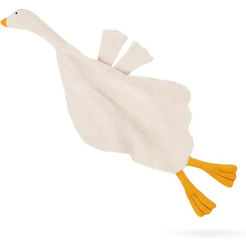 Baby Toys Lovey Blanket Soft Goose Blankets for Newborn Essentials 0-6 Months, Sensory Stuffed Animal Security Blanket for Boys and Girls (Cream, Goose)