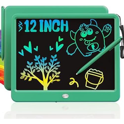 TEKFUN LCD Writing Tablet for Kids Boys Toys, 12 Inch Erasable Doodle Board Colorful Drawing Pad, Board Games Outdoor Travel Toys Gifts for Toddlers Boys Adults