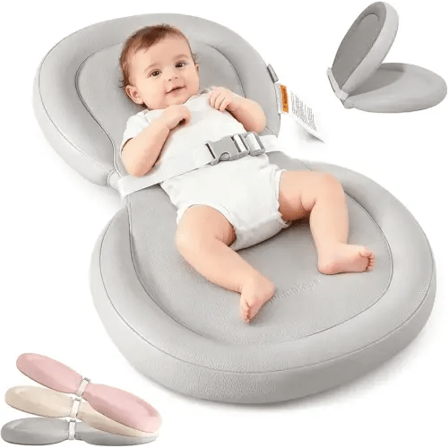 Baby Changing Pad with Waterproof & Wipe-Clean, Non-Slip Foldable PU Diaper Changing Pad, Adjustable Safety Belt, Changing Pad for Dresser, Changing Table,30"X19",Gray