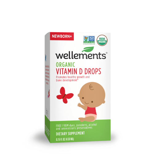 Organic Vitamin D Drops For Infants & Newborn Babies - Vitamin D Drops | Wellements