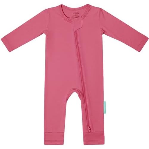 Baby Long Sleeve Romper Jumpsuit, Premium Soft Rayon One Piece Pajamas Boy Girl 2-Way Zipper Coverall Sleeper