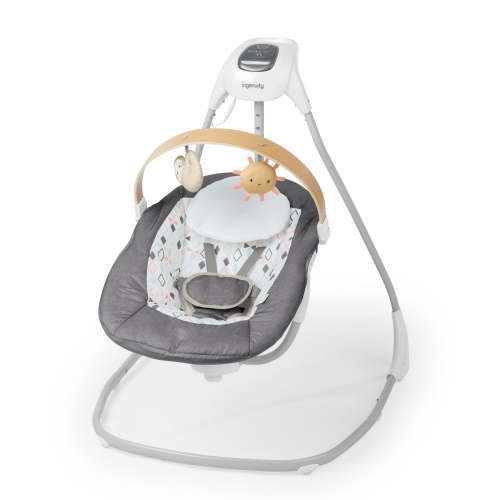 Ingenuity SimpleComfort Compact Soothing Swing, Gray, Ages 0-9 Months, Parker