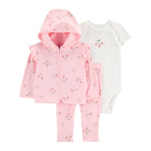 Carter's Child of Mine Baby Girl Cardigan Outfit Set, 3-Piece Sizes,Preemie-24 Months