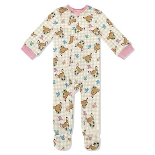 Disney Baby Onesie Zip-Up Sleeper - Bambi Hacci Sleep N Play Footed Onesie Pajamas, Boys Girls Sizes Newborn - 24 Months
