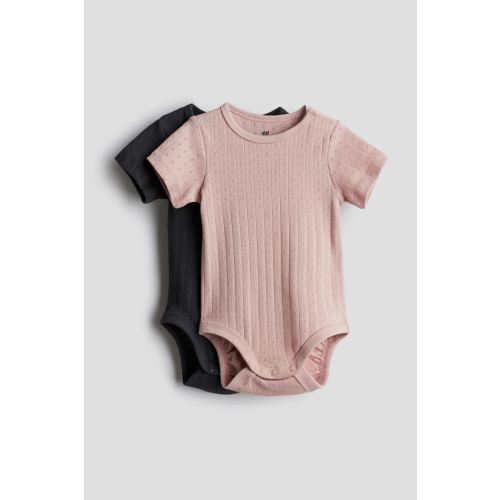 2-pack Pointelle Bodysuits, Round Neck, Short sleeve, Light dusty pink/black, Kids | H&M USH&MH&MInstagramTikTokYouTubePinterestFacebookH&M2-pack Pointelle Bodysuits, Round Neck, Short sleeve, Light dusty pink/black, Kids | H&M US2-pack Pointelle Bodysuit