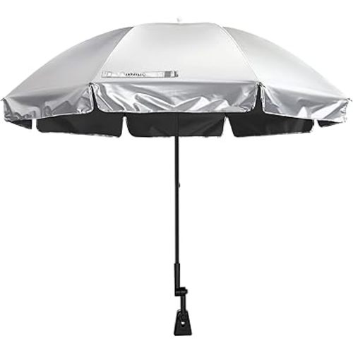 Prospo Beach Chair Umbrella with Universal Adjustable Clamp, UV Protection Sunshade Umbrella for Outdoor, Strollers, Wheelchairs, Patio Chairs, Bleacher, and Golf Carts