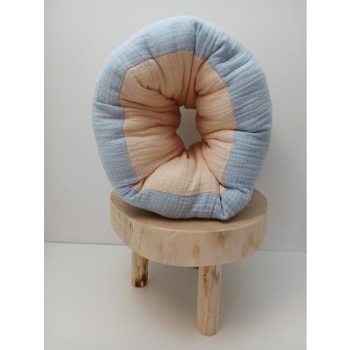 organic cotton muslin nursing pillow for baby on the go, portable maternity pillow traveling with infant, arm slip on baby feeding cushion