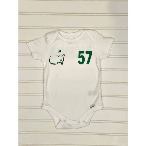 Golf Baby Outfit - Customized Caddie Baby outfit with family names, Masters Caddie custom baby onesie