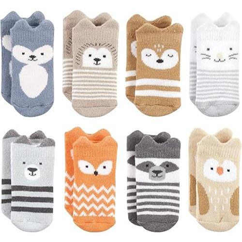 Hudson Baby Baby Girls' Cotton Rich Newborn and Terry Socks
