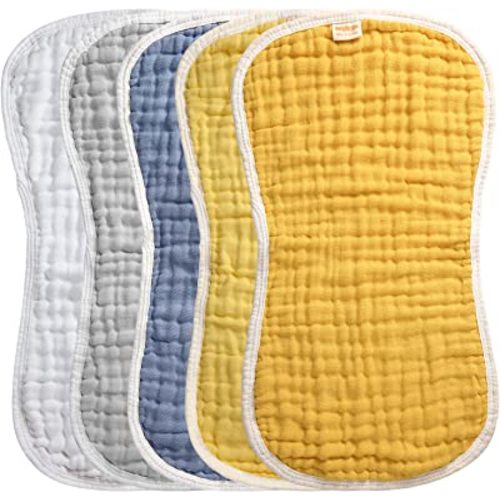 MUKIN Baby Burp Cloths -Burping Cloth Sets for Unisex Perfect for Newborn Burping Rags for Boys and Girls (Multicolored 3)