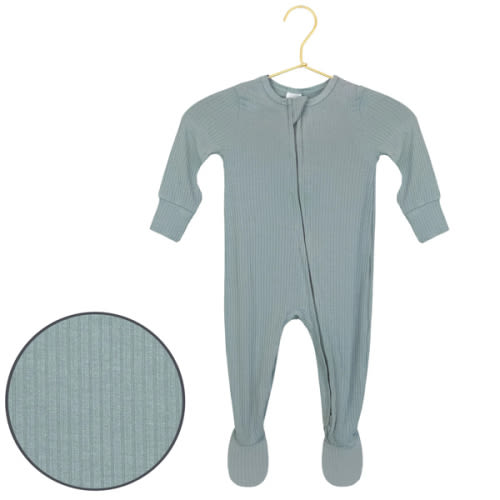 Lou Lou & Company Ford Ribbed Zipper Footies, 3-6M