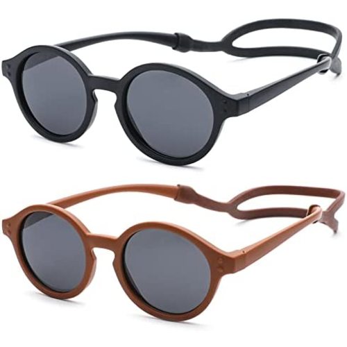 COASION Baby Polarized Sunglasses with Strap Adjustable TPEE Flexible Frame for Toddler Girls Boys Age 0-36 Months