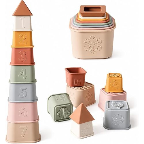 Baby Stacking Cups - Silicone Stacking Tower