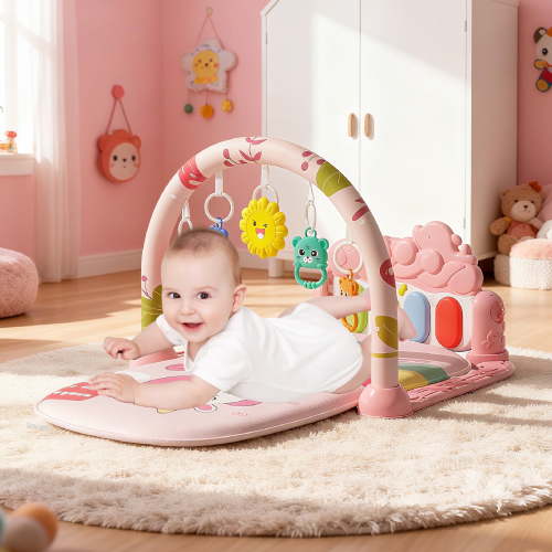 KOPPOP Baby Play Mat with Piano Toys, Tummy Time Activity Gym for Infants 0-12 Months, Unicorn Playmat Newborn Gift Boy Girl