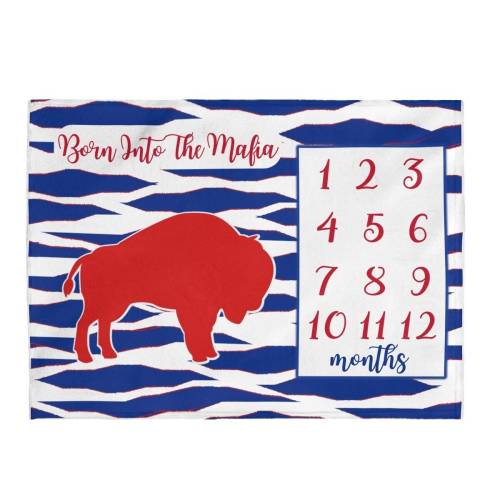 Buffalo Baby Milestone Blanket - Born Into The Mafia, Zebra Design, Perfect for Buffalo Baby Shower Gifts, Velveteen Plush Blanket