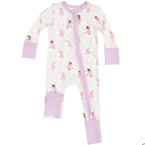 2 Way Zipper Romper - Bow Ballerinas – Angel Dear