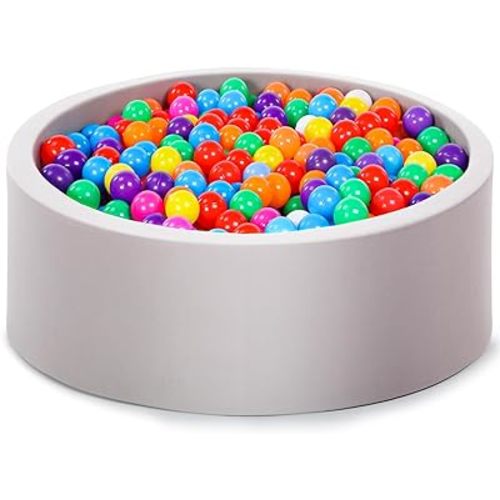 Foam Ball Pit for Toddlers, Large Baby Ball Pit for Babies with Soft Memory Sponge, Indoor Outdoor Baby Playpen, Kids Play Ball Pool, Gift Toys for Infants Boys and Girls (Gray, NO Balls)