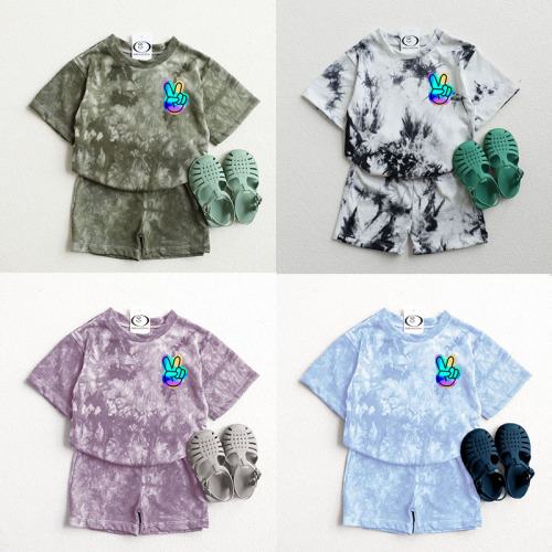 Baby Toddler 2-Piece Tie-dye Victory Sign Set