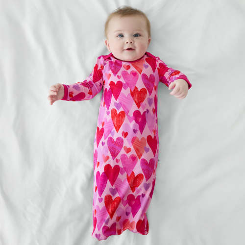 Pink Hearts & Crafts Infant Gown - Little Sleepies