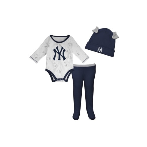 Newborn & Infant Navy/White New York Yankees Dream Team Bodysuit Hat & Footed Pants Set, 3-6 M- Only a few left