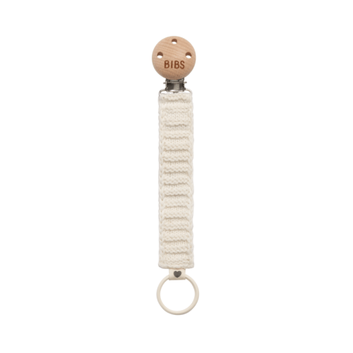 BIBS Pacifier Clip Knitted Ivory