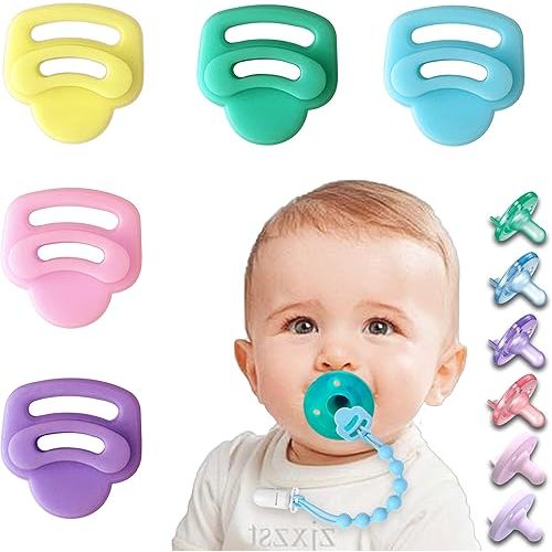 5 Pack Silicone Pacifier Clip Adapter Ring for Philips Avent Soothie, Food-Grade Silicone Binky Clips Holder Adapter Rings Competible with Avent Soothie, BPA-Free Soft Flexible Safe Durable
