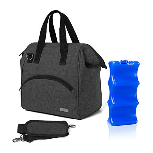 Luxja Breastmilk Cooler Bag with an Ice Pack (Fits 6 Bottles, Up to 9 Ounces), Breastmilk Cooler for Breastmilk Bottles and Small Accessories