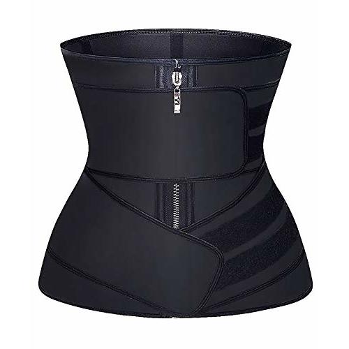 YIANNA Waist Trainer for Women Latex Underbust Double Training Belt Tummy Control Waist Cincher Sport Girdle