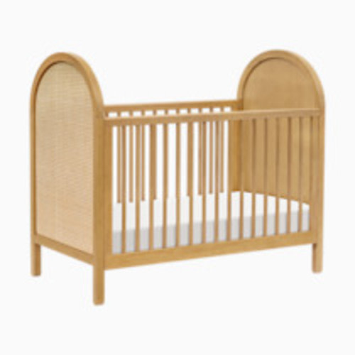 babyletto Bondi 3-in-1 Convertible Crib with Toddler Bed Conversion Kit - Honey With Natural Cane