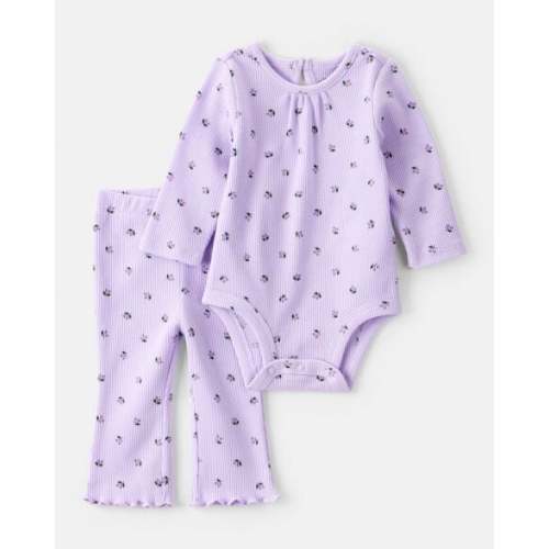 Baby 2-Piece Berry Print Bodysuit Pant Set - Purple - Carter's | Carter's
