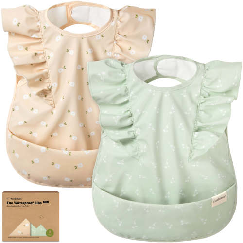 2-Pack Fae Waterproof Bibs - Bloom / Frills