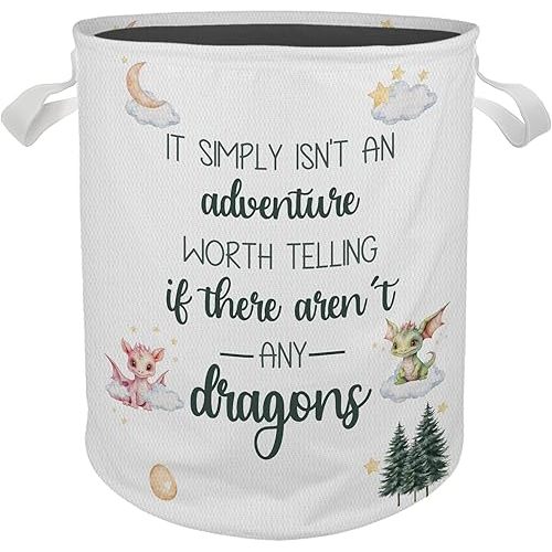 Kids Laundry Basket, Baby Boy Girl Laundry Basket, Dragon Nursery Laundry Basket Hamper Waterproof Collapsible Storage Bin Organizer for Kids Boys Girls Room Clothes Toys