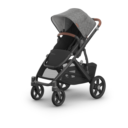 Uppababy Vista V3 Stroller Greyson - Charcoal Mélange | Carbon Frame | Saddle Leather