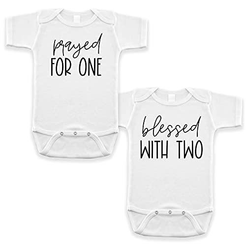 Pineapple Pancake Kids Twin Pregnancy Announcement Infant Bodysuit Set for Grandparent Photo Props 0-3 months