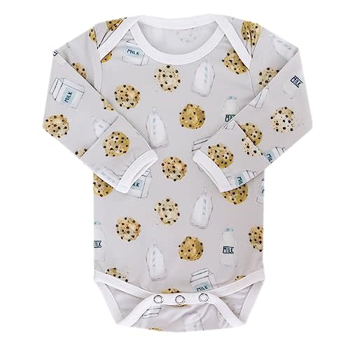 Copper Pearl Long Sleeve Bodysuit Baby: Ultra Soft Baby for Newborns, Boys, and Girls - Stylish, Comfortable, Overlap Shoulders, Premium Knit Fabric - 0-3 Months, Chip