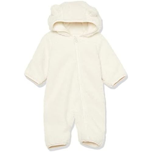 0-3 months: Amazon Essentials Unisex Babies' Sherpa Fleece Bunting Suit