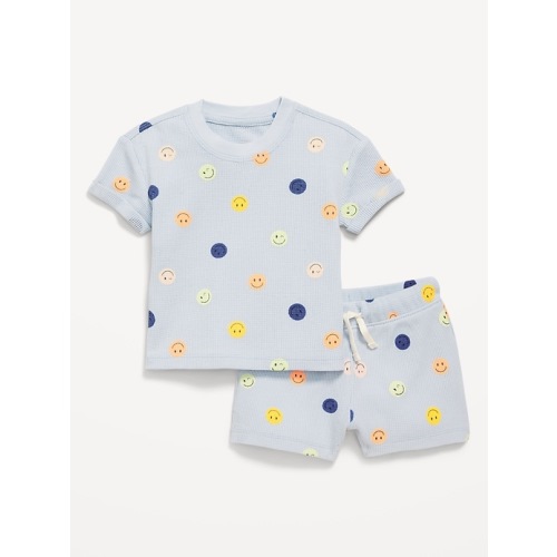 Printed Waffle-Knit Top and Shorts Set for Baby | Old Navy