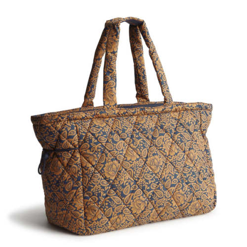 Vera Bradley Knollton Tote Bag - Lotus Montage Roasted Pecan in Featherweight