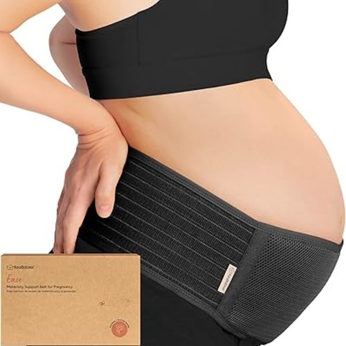 KeaBabies Maternity Belly Band for Pregnancy - Soft & Breathable Pregnancy Belly Support Belt - Pelvic Support Bands - Tummy Band Sling for Pants - Pregnancy Back Brace (Midnight Black, M/L)