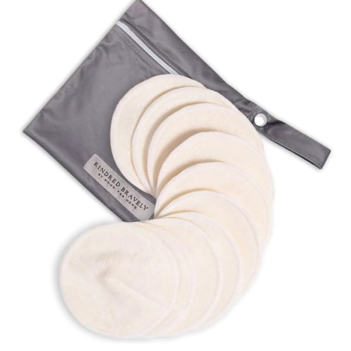 Kindred Bravely Organic Reusable Nursing Pads, Washable, for Breastfeeding & Leaking with Carry Bag, 10 Pack (Twilight)