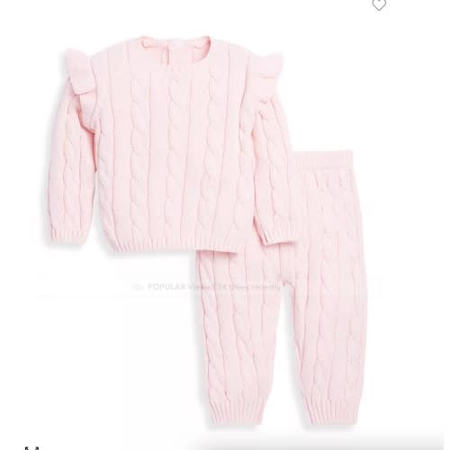 Bloomies Baby Cable Sweater Knit Top and Leggings Set - Baby 6-12 months