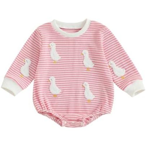 Infant Baby Girl Fall Winter Clothes Newborn Outfit Goose Long Sleeve Bubble Romper Bodysuit Farm Goose Outfit
