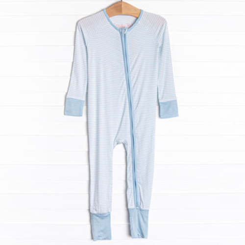 Sleepy Stripes Bamboo Zippy Pajama, Blue – Stitchy Fish
