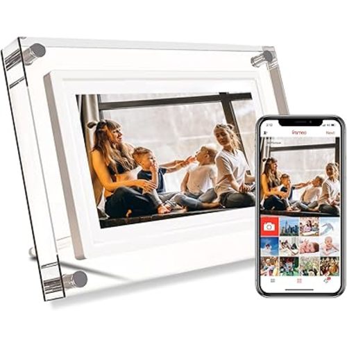 Digital Picture Frame WiFi, Frameo 7 Inch Acrylic Digital Photo Frame, IPS LCD Touch Screen, Auto Rotation Photo/Video, Gifts for Mom&Dad