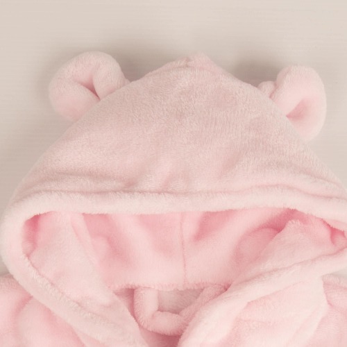 Soft Fluffy Baby Girl Personalised Pink Bath Robe | Embroidered with First Name | Birth to 6 Months | New Baby Girl Gift Idea | Baby Shower
