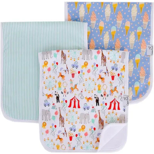 Copper Pearl Baby Burp Cloth Large 21''x10'' Size Premium Absorbent Triple Layer 3-Pack Gift Set Bailey