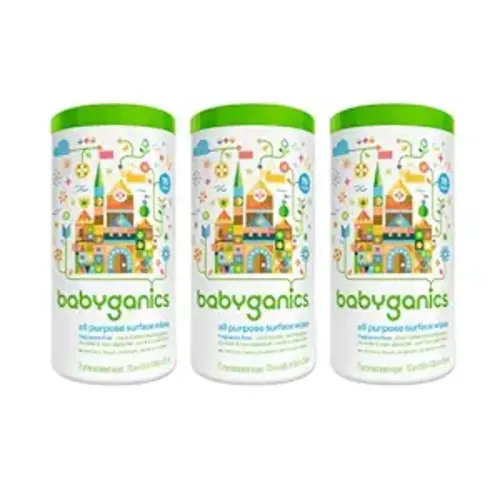 BabyGanics All-Purpose Surface Wipes, Unscented, 75 Count (Pack of 3)